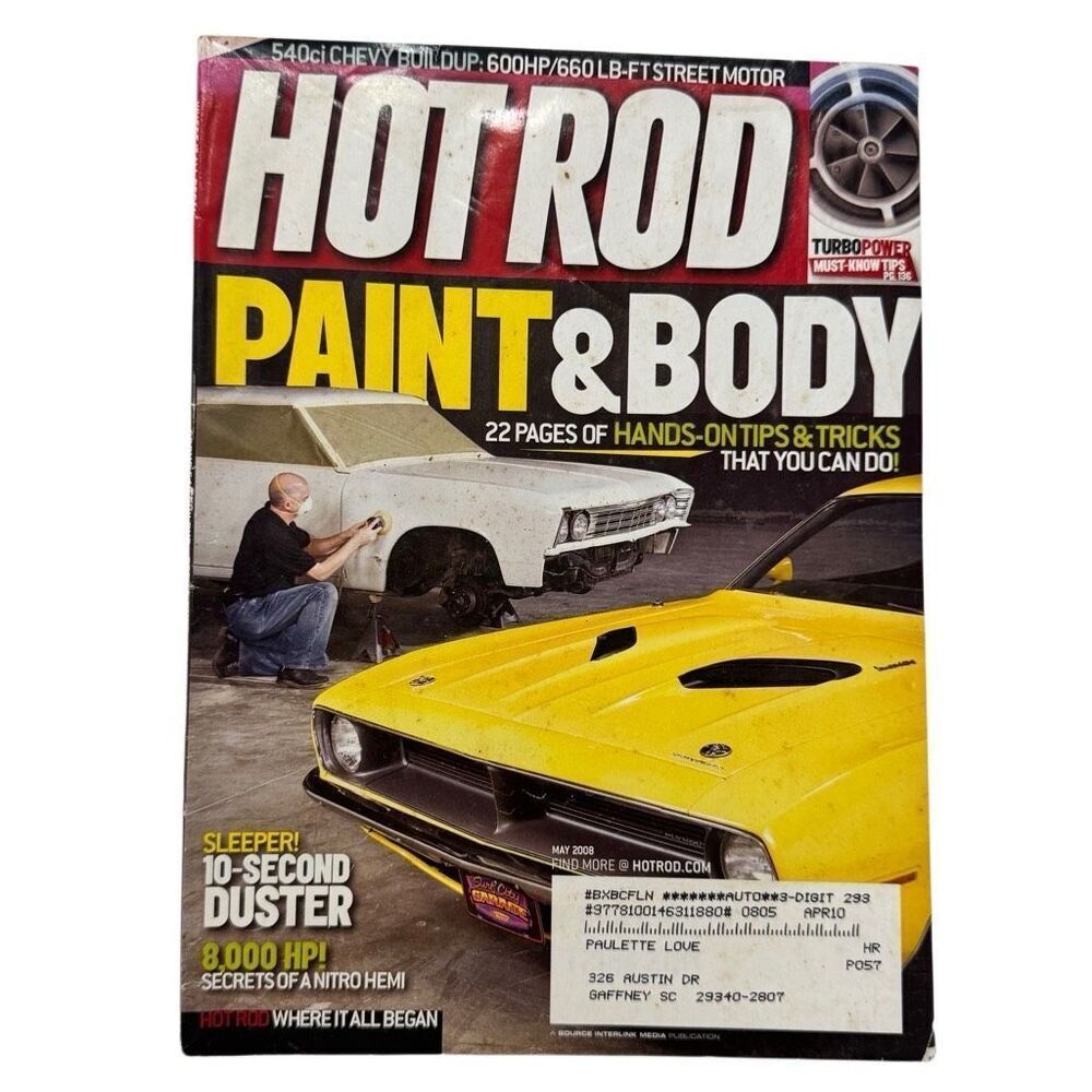 May  2008 Hot Rod  Magazine Parts Truck Car Chevy Ford Dodge Engine Mustang GTO